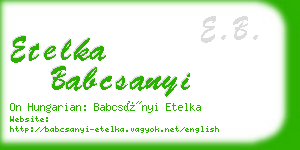 etelka babcsanyi business card